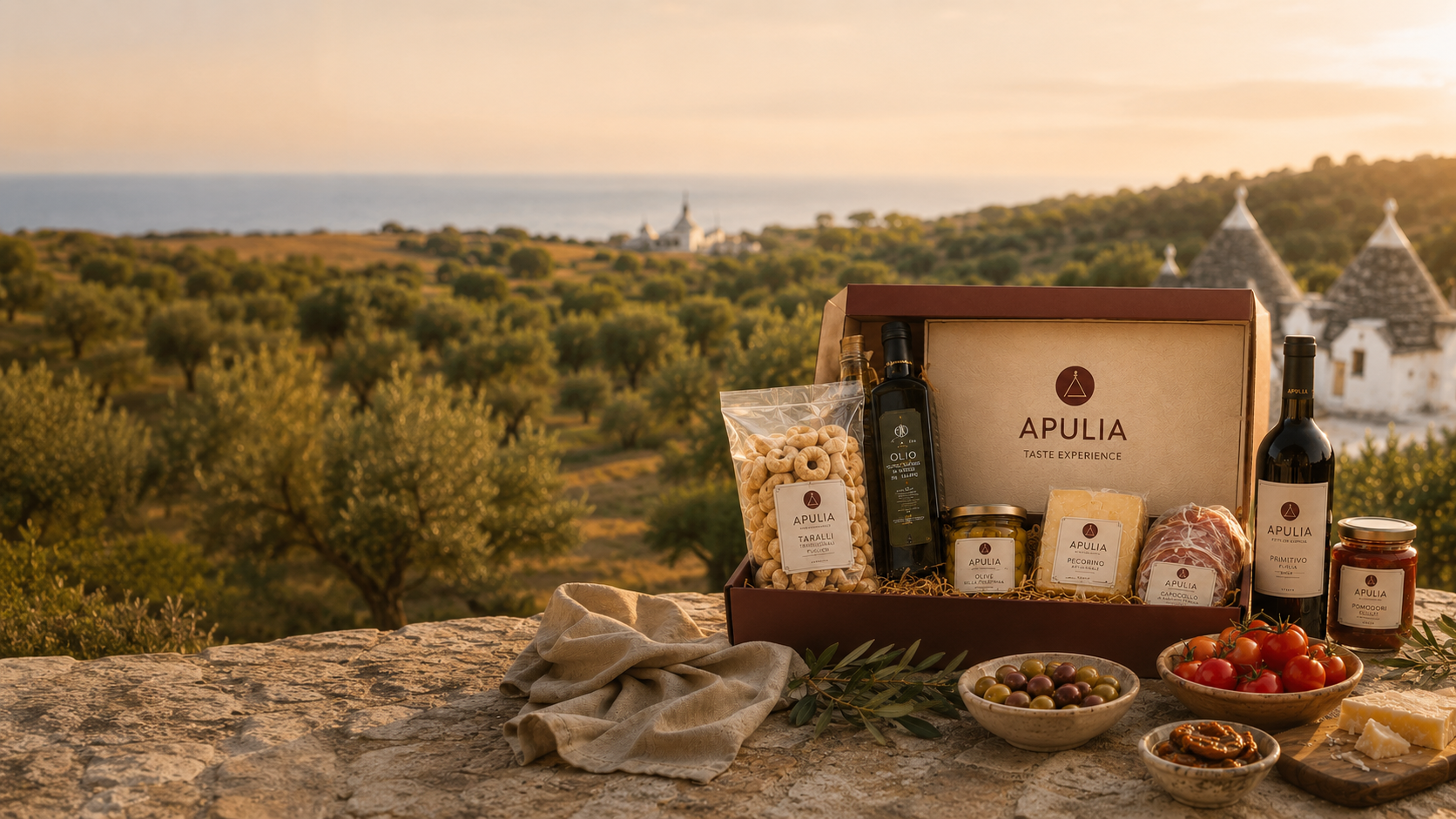 Box degustazione pugliese con prodotti tipici selezionati